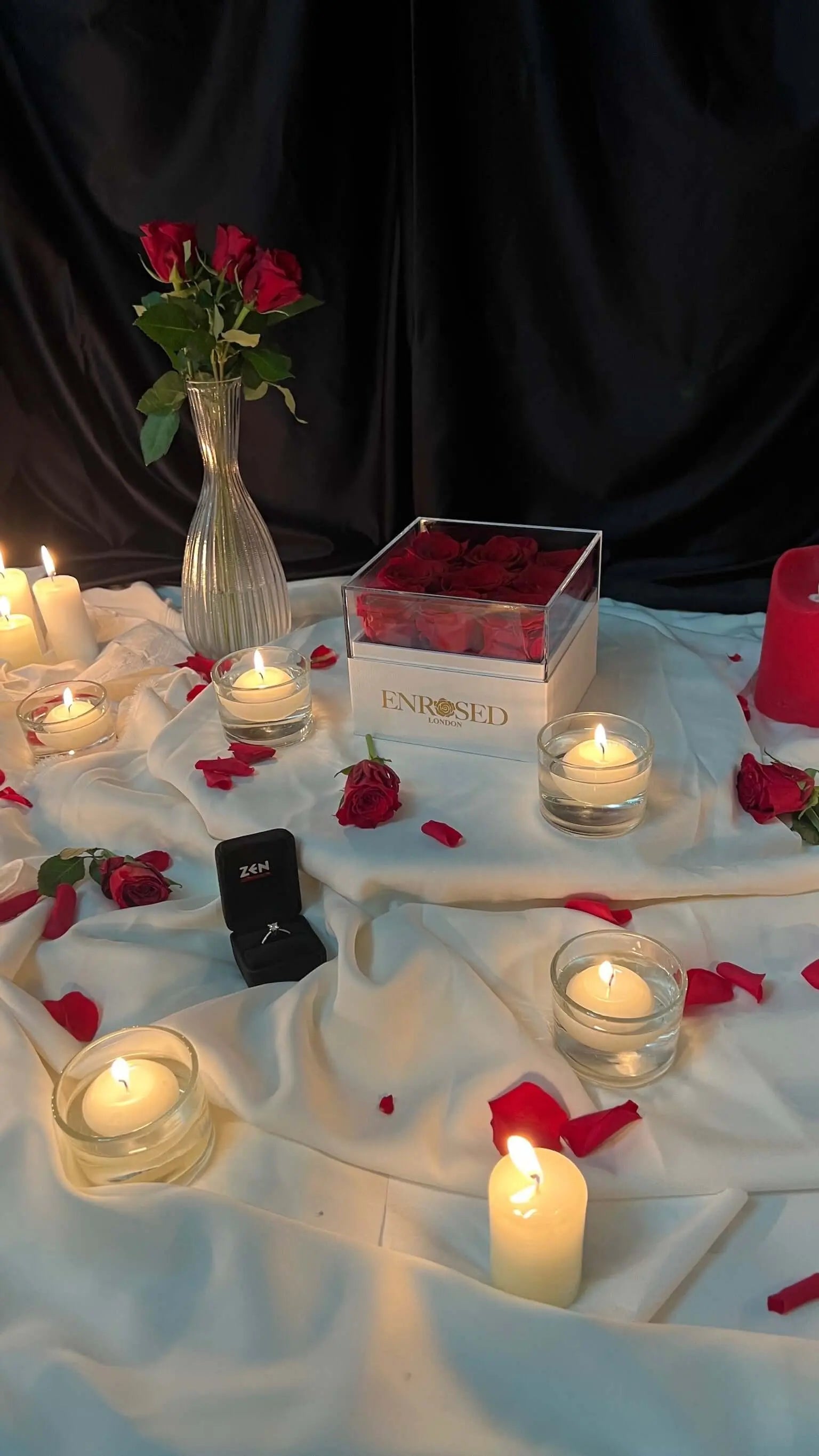 Nine Roses of Elegance Enrosed